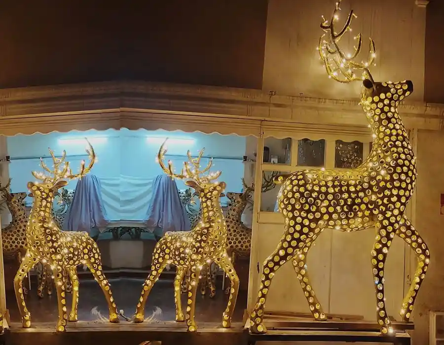 Işıklı Yılbaşı Geyik Dekorları
