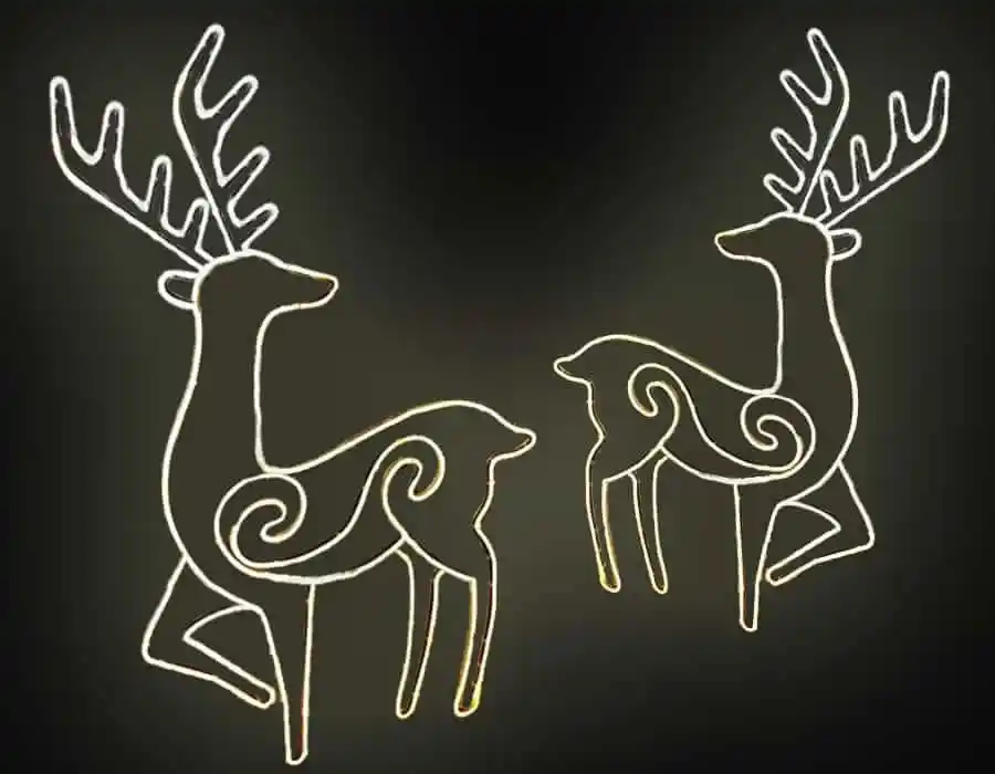 LED Işıklı TEk Boyut Geyikler