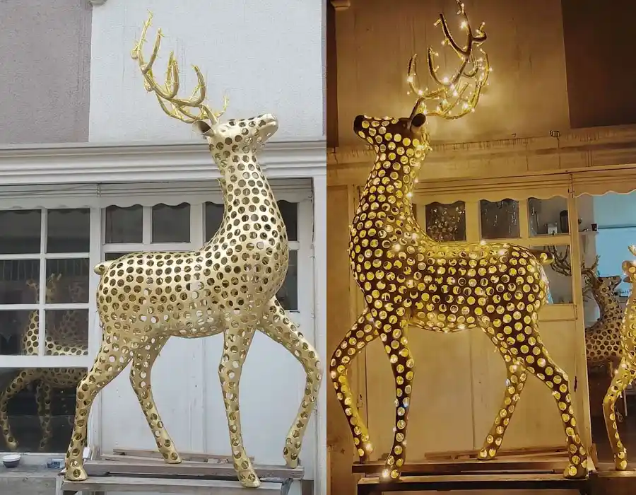 Işıklı Yılbaşı Geyik Dekor Modelleri