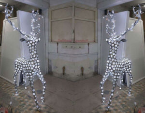 Işıklı Gümüş Geyik Dekoru