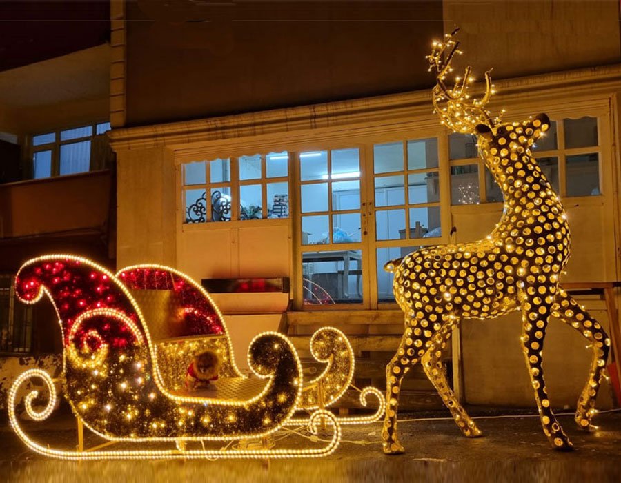 LED Işıklı Kızak Geyik Modeli