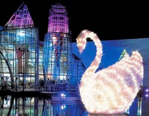 ÜÇ BOYUT IŞIKLI KUĞU IŞIK TASARIM SÜSLEME