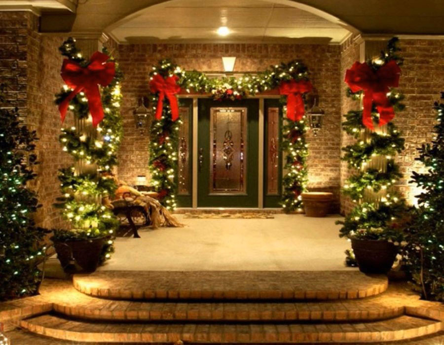 Otel Yılbaşı Işık Süsleme Girişi Dekorasyon